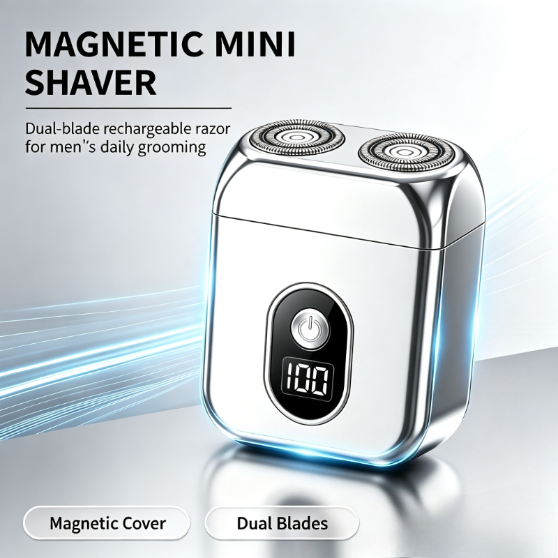 Men'S Grooming Blade - Двухлезвийная водонепроницаемая магнитная мини-электробритва, перезаряжаемая, компактная,